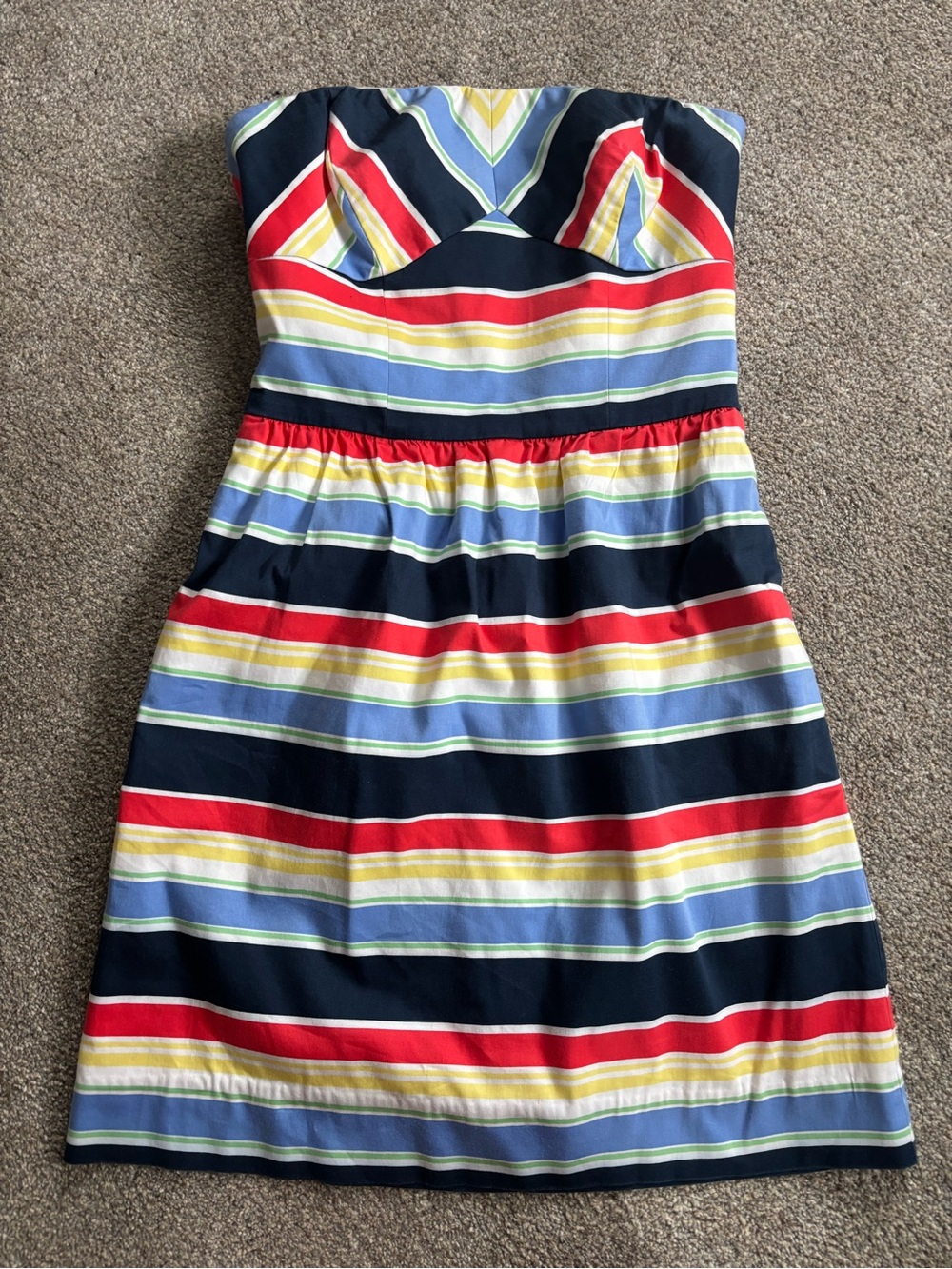 Vineyard Vines Strapless Multicolor Striped Sundress